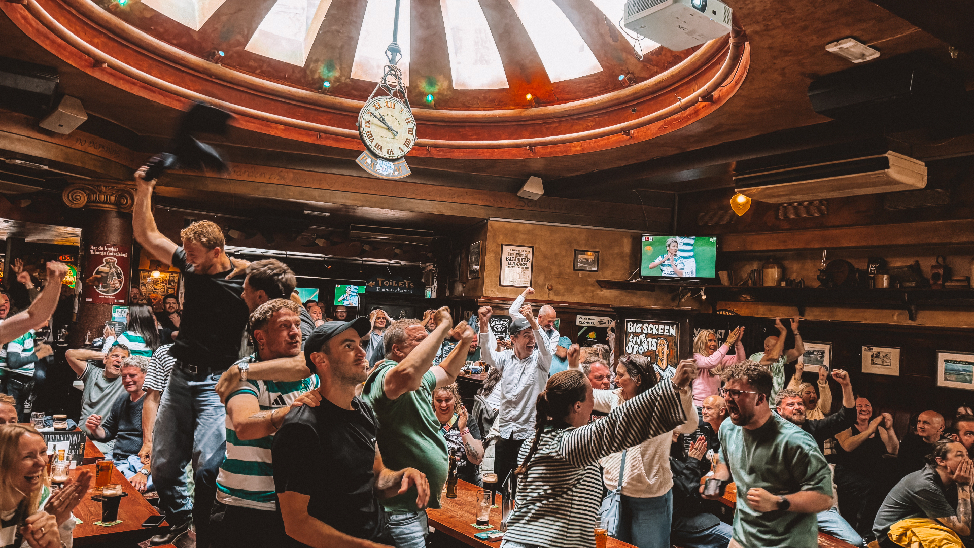 Sports fans cheering